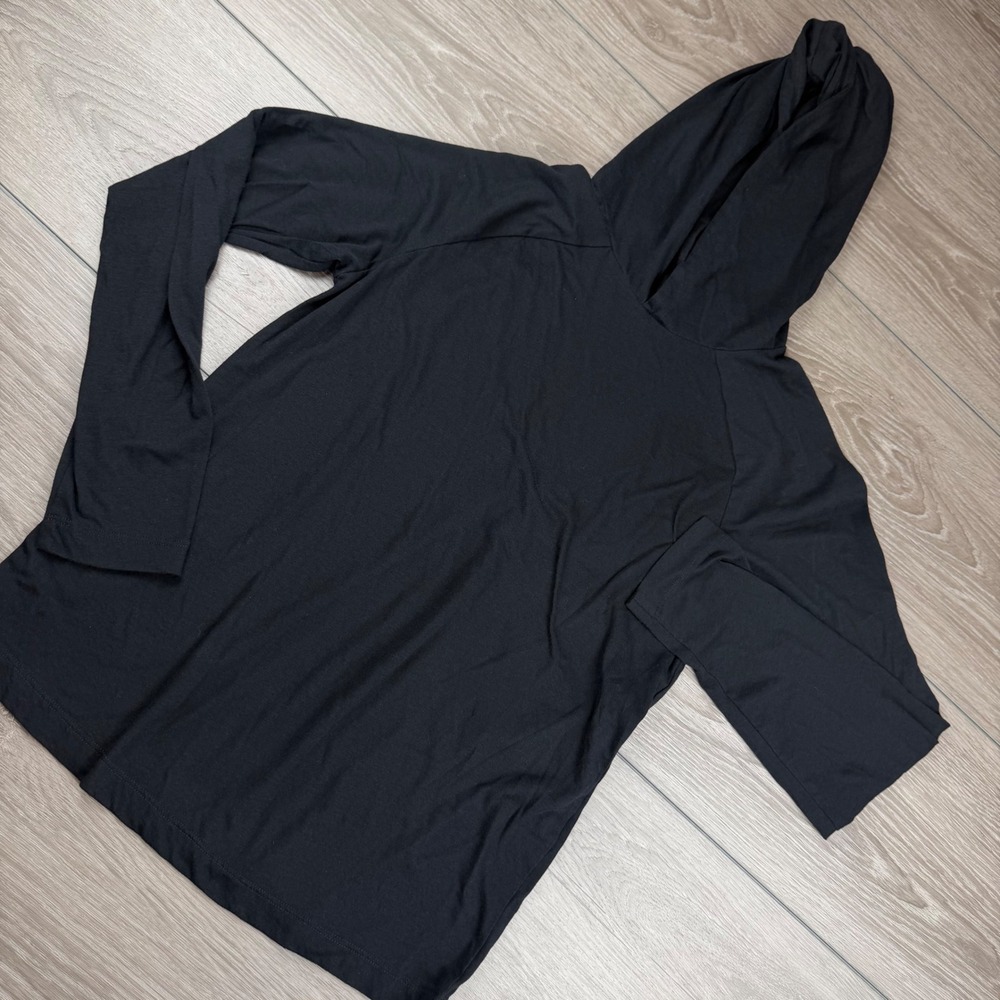 ALO Mens Hoodie Long Sleeve Tri-Blend Activewear Black Small